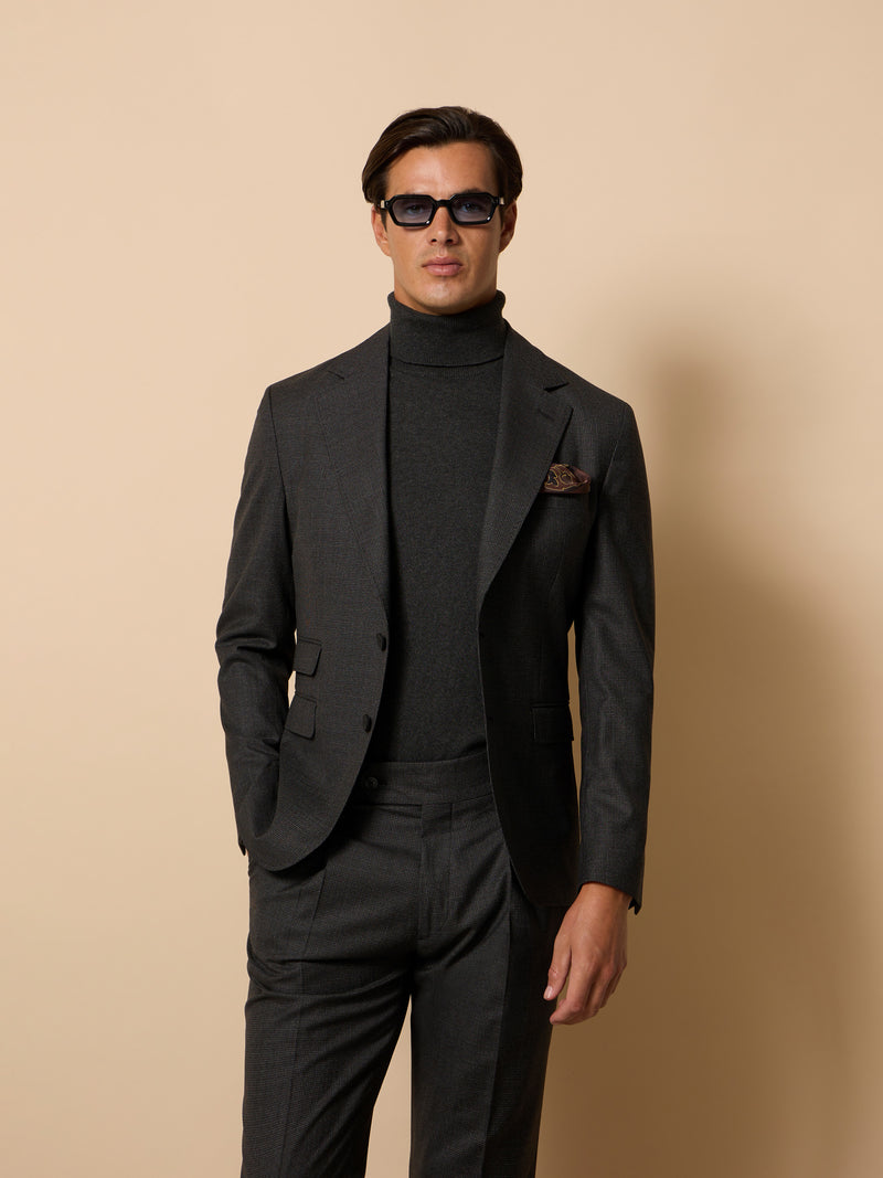 Americana unique traje pata de gallo gris