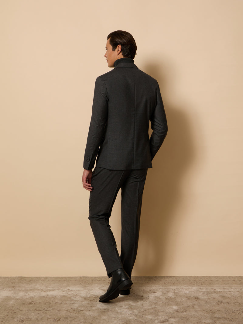 Blazer único de fato pata de galo cinzento