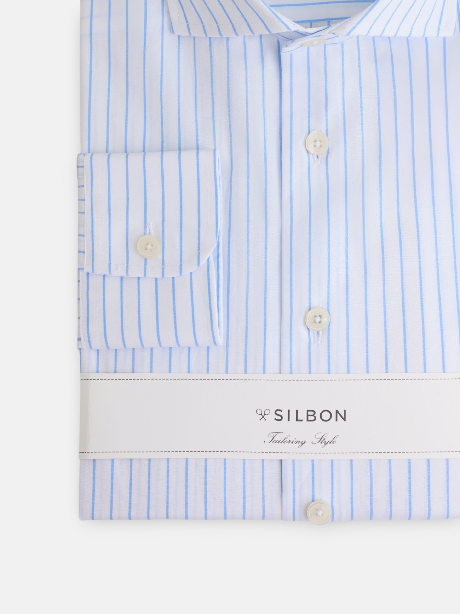 White medium stripe dress shirt