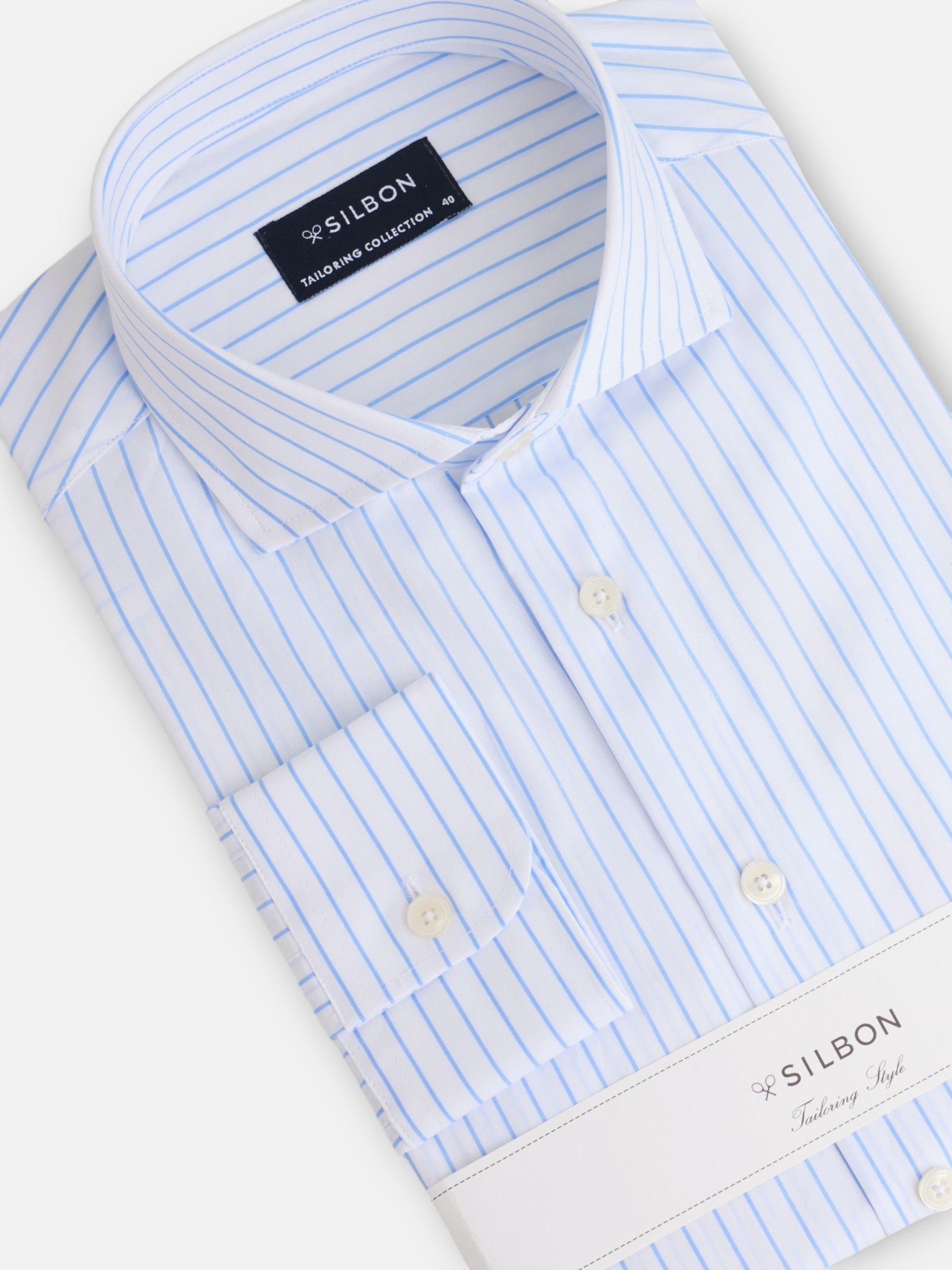 White medium stripe dress shirt
