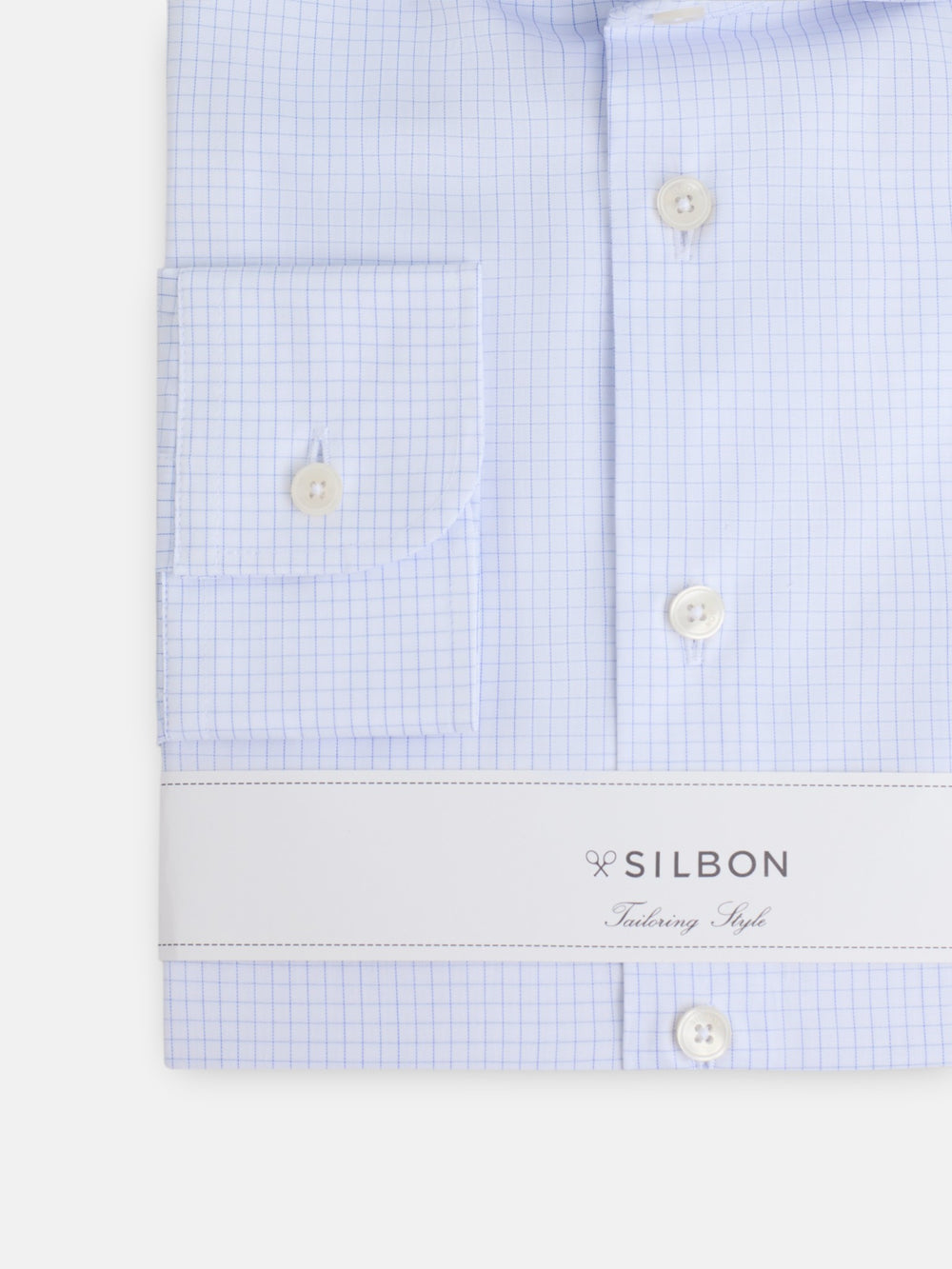 Camisa vestir cuadro pequeño celeste