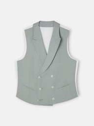 Gilet chaque col classique vert