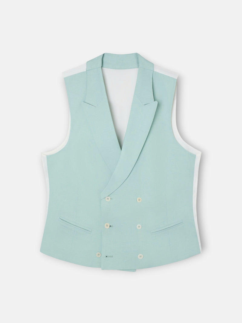 Gilet chaque col classique aigue-marine