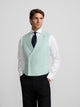 Gilet chaque col classique aigue-marine