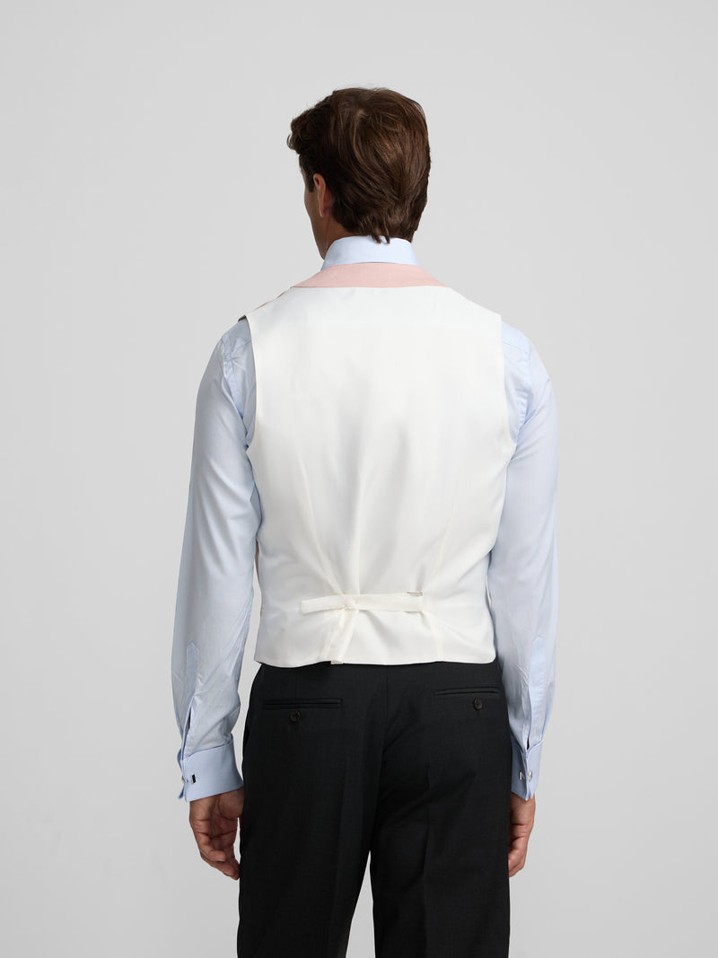 Gilet chaque col classique corail