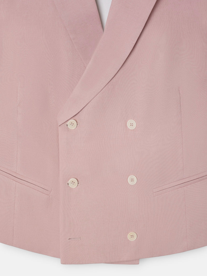 Gilet chaque col classique corail