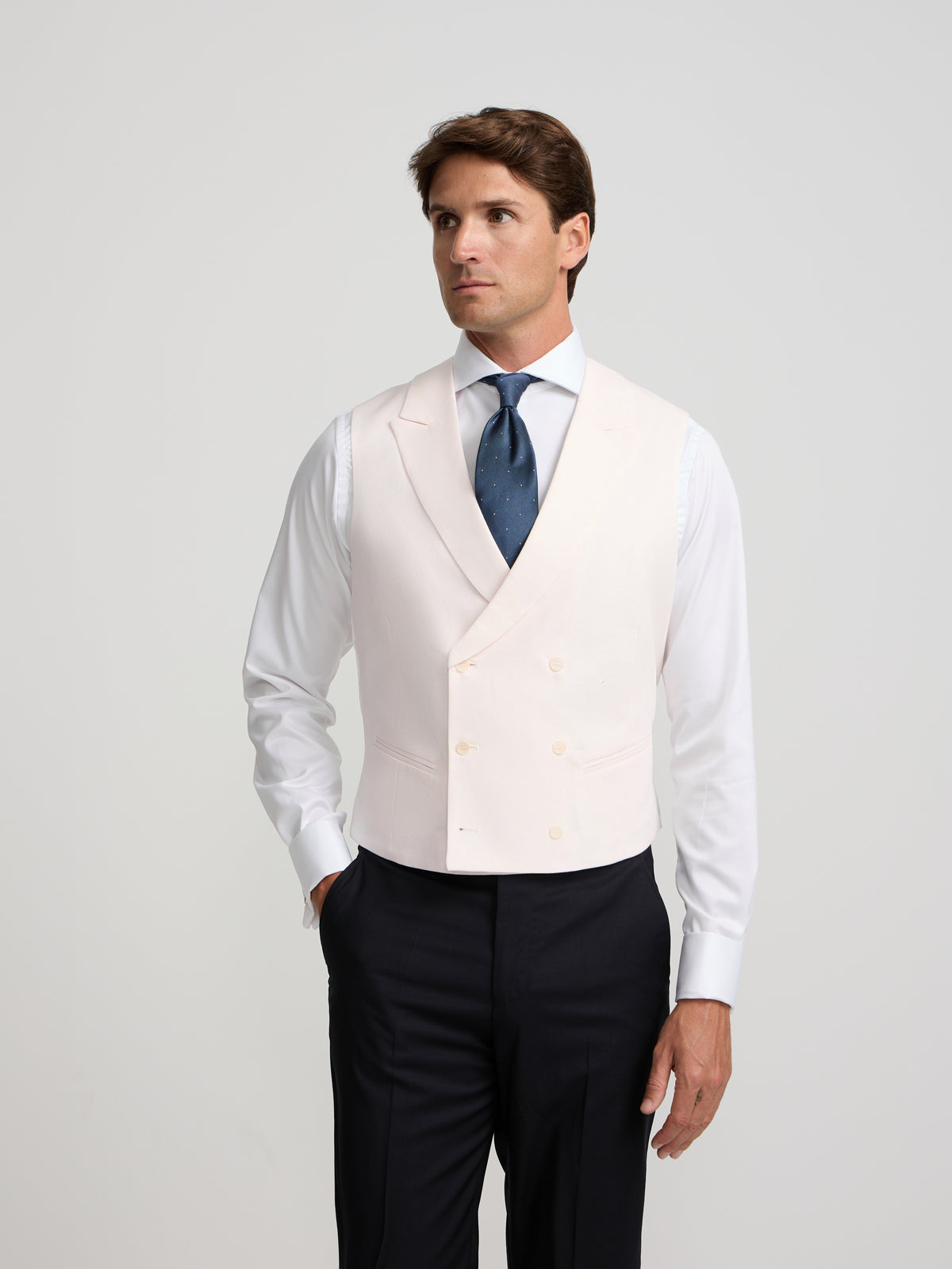 Chaleco chaque cuello clasico rosa
