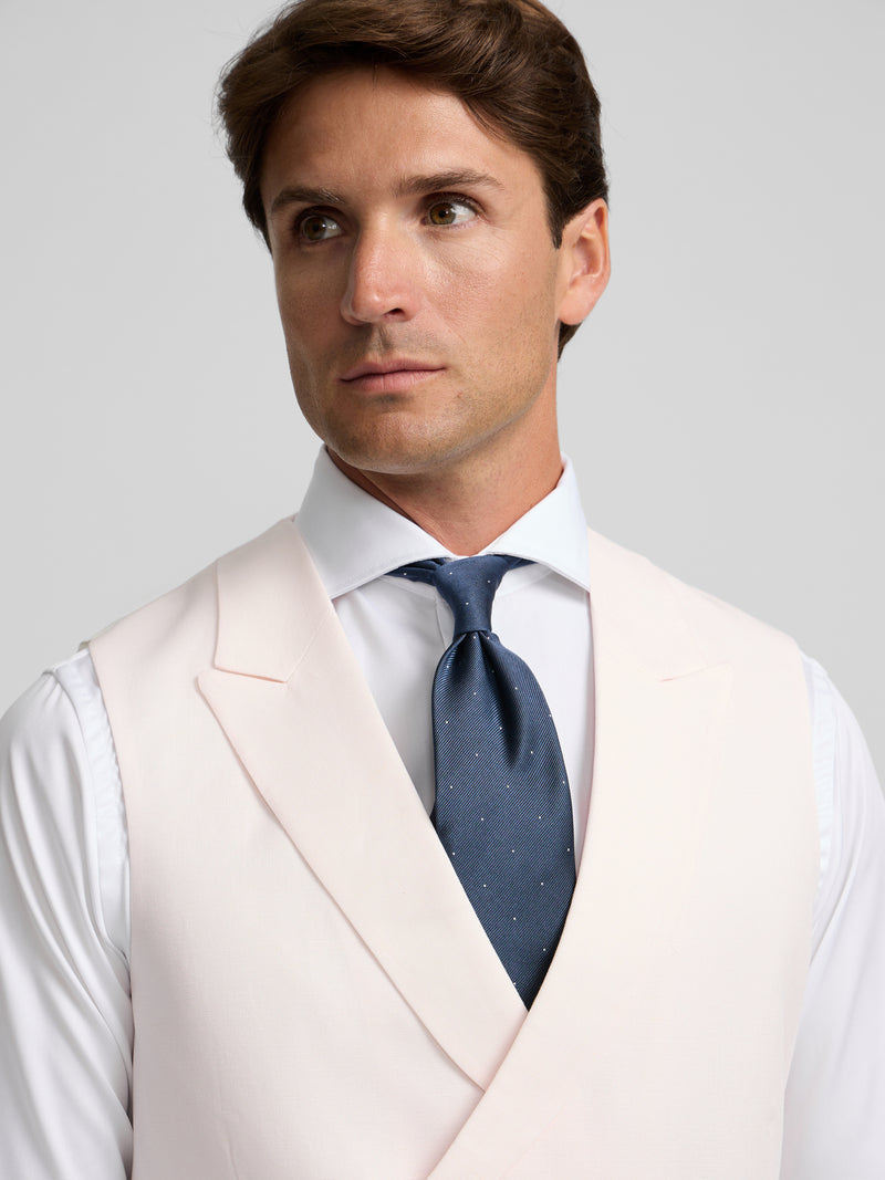 Gilet chaque col classique rose