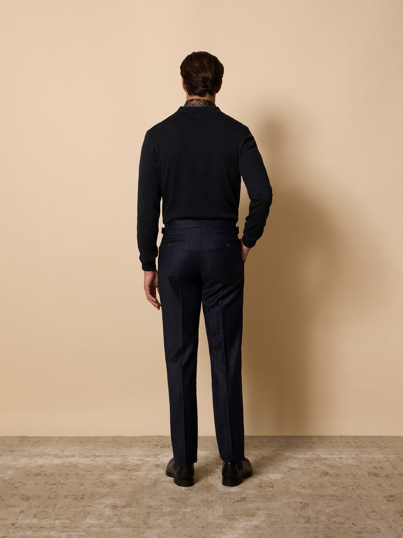 Pantalon unique diplomatico pinzas azul marino