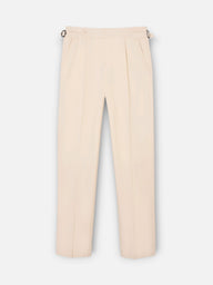 Pantalon vestir prolonga pinzas beige claro