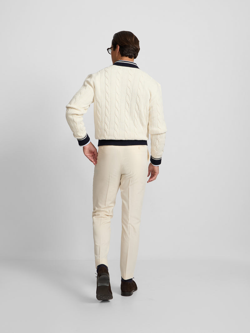 Pantalon vestir prolonga pinzas beige claro