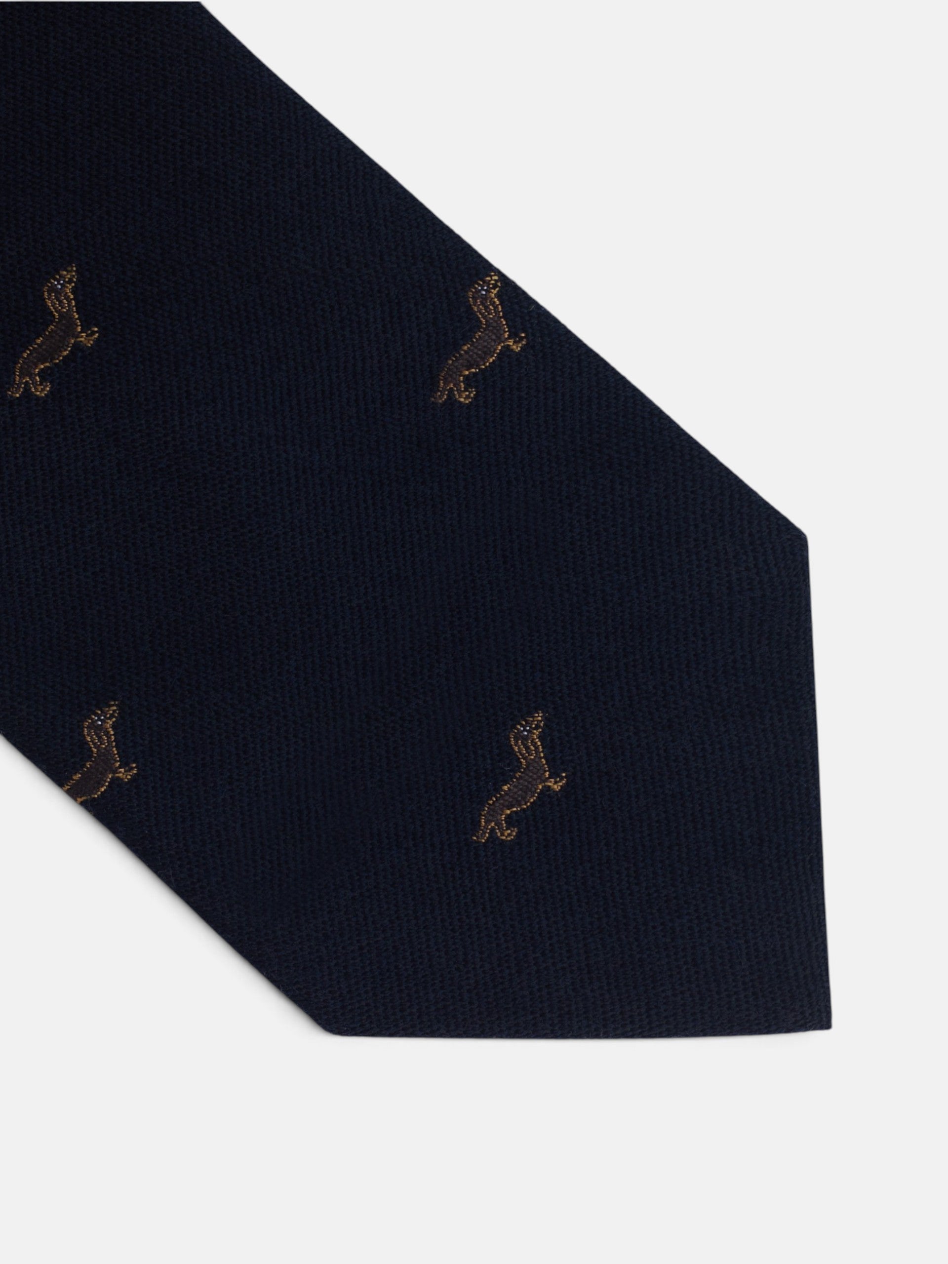 Corbata motivo doggy azul marino