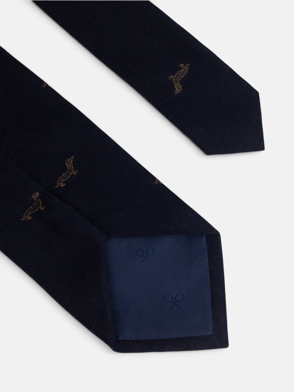 Navy blue doggy pattern tie