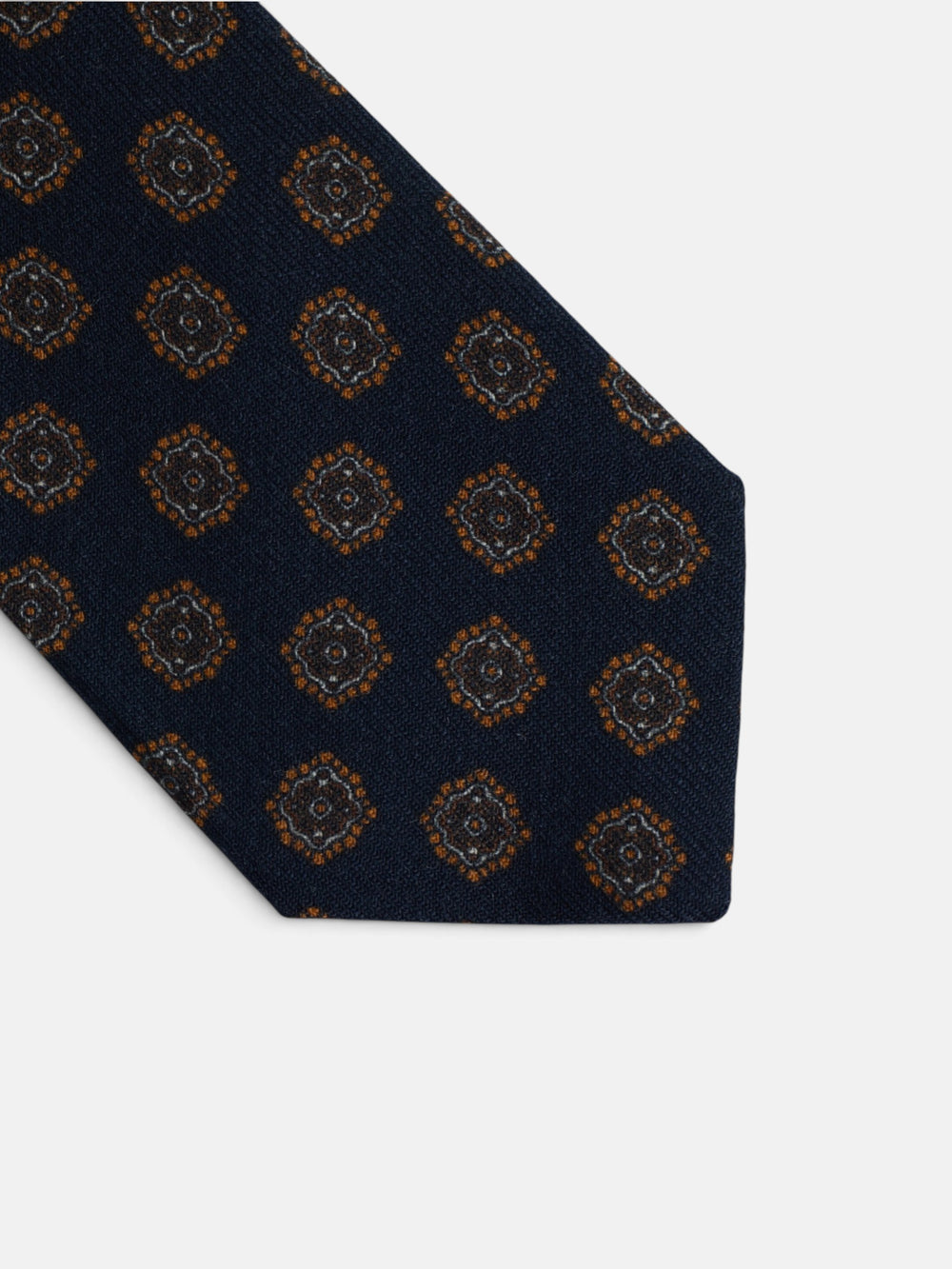 Corbata estampado medallón azul marino