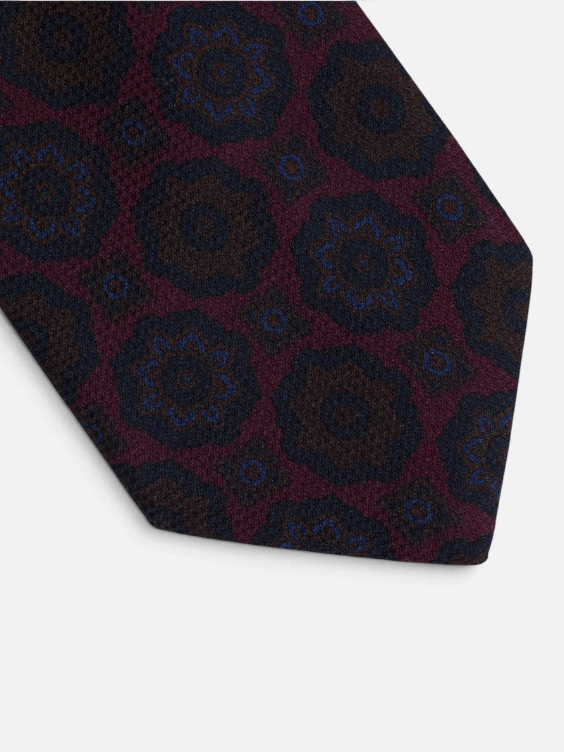 Corbata corona burdeos