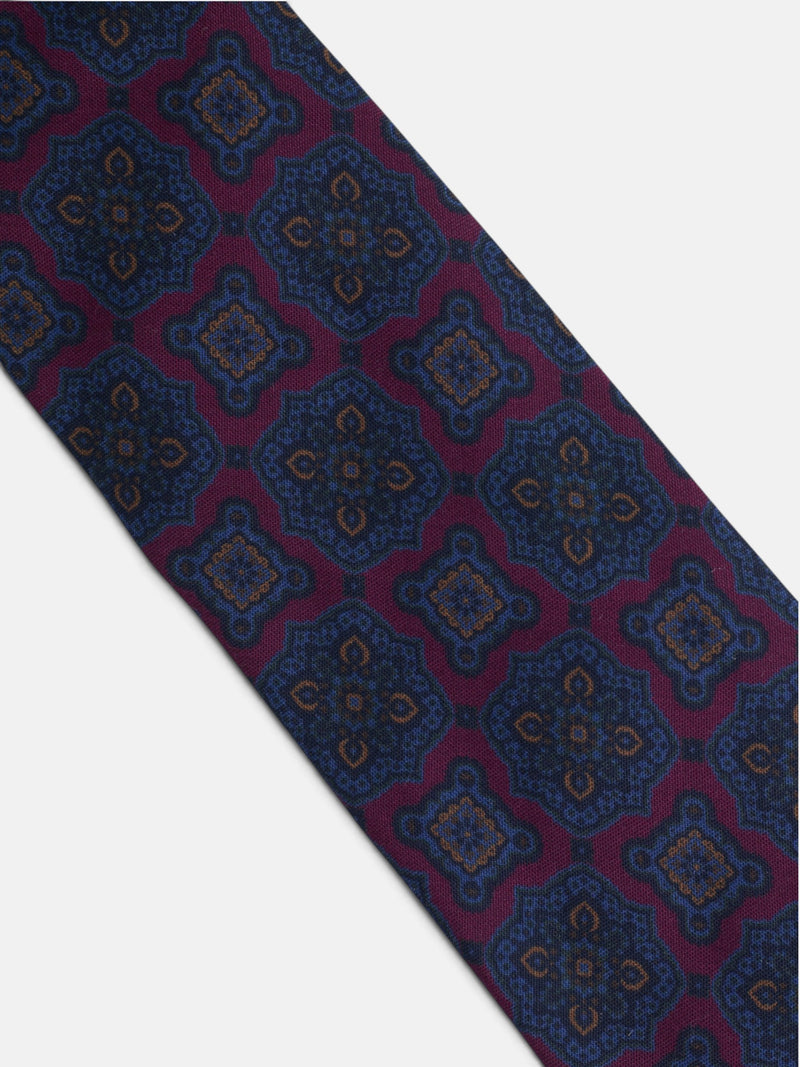 Burgundy mosaic pattern tie