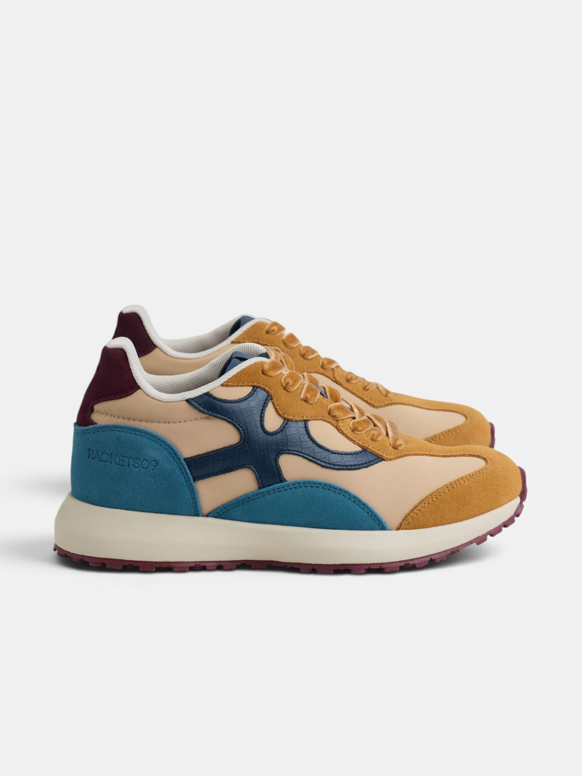 Zapatilla RACKETS09 camel y azul