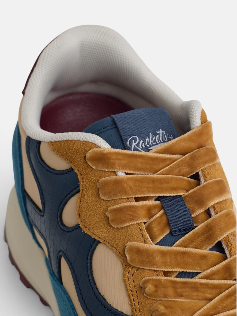 Baskets RACKETS09 camel et bleu