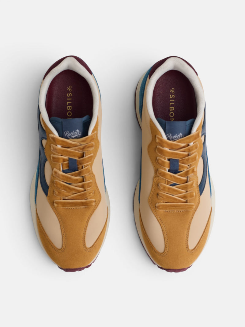 Baskets RACKETS09 camel et bleu