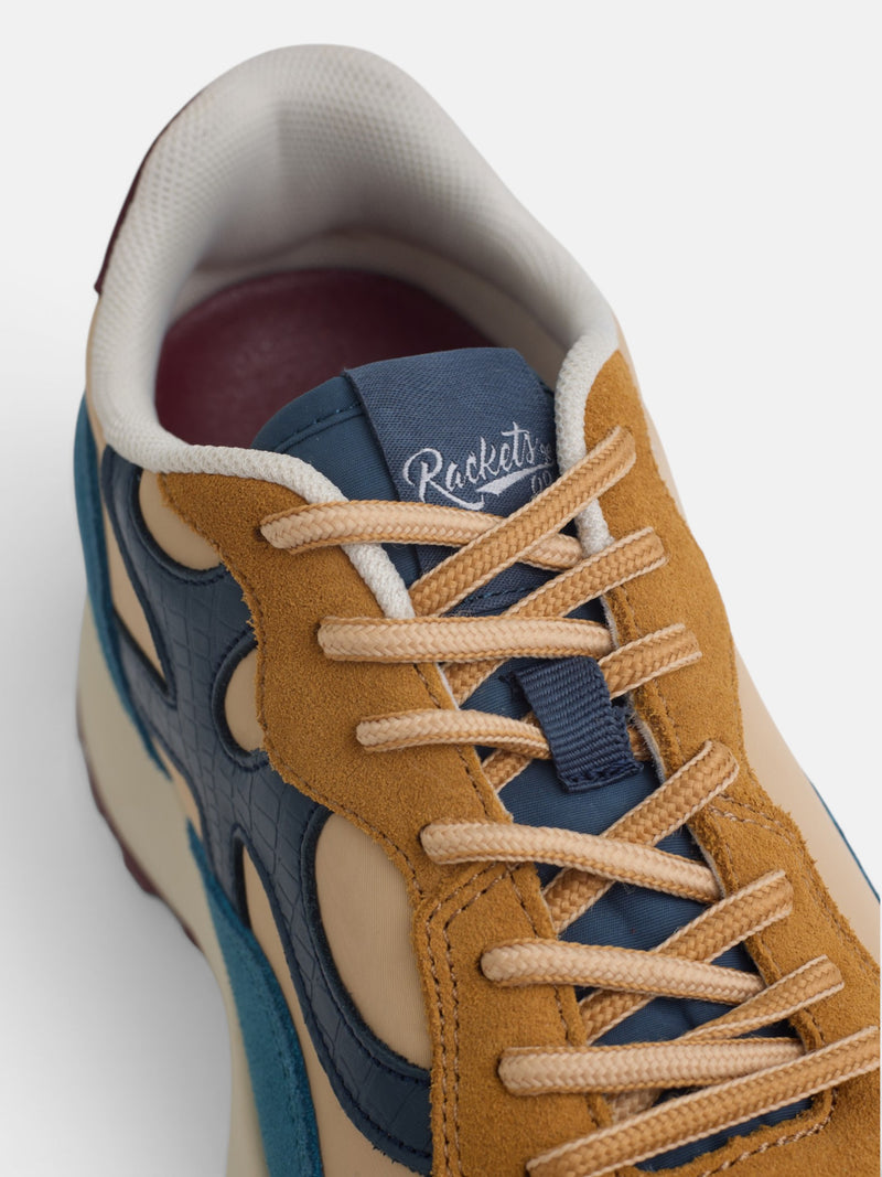 Baskets RACKETS09 camel et bleu
