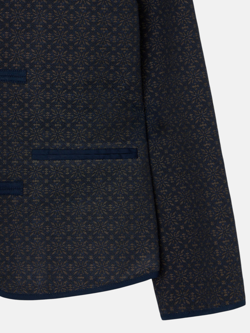 Veste jacquard bleu marine