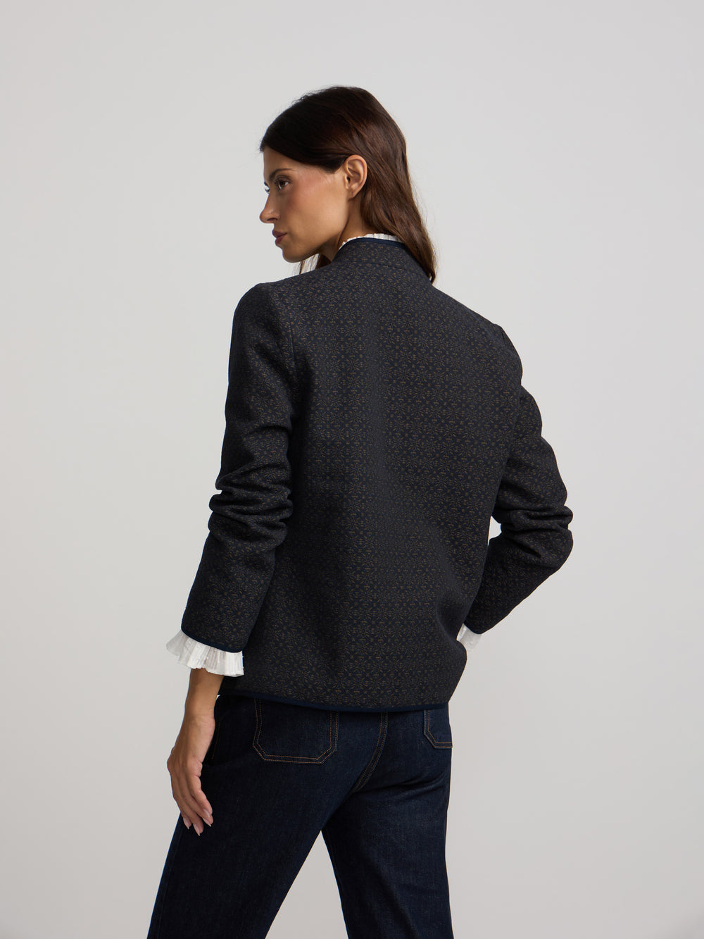 Chaqueta jacquard azul marino