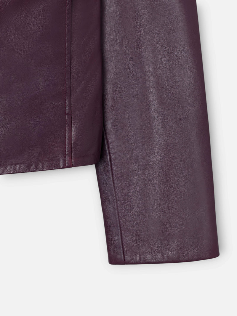 Chaqueta piel napa botones granate