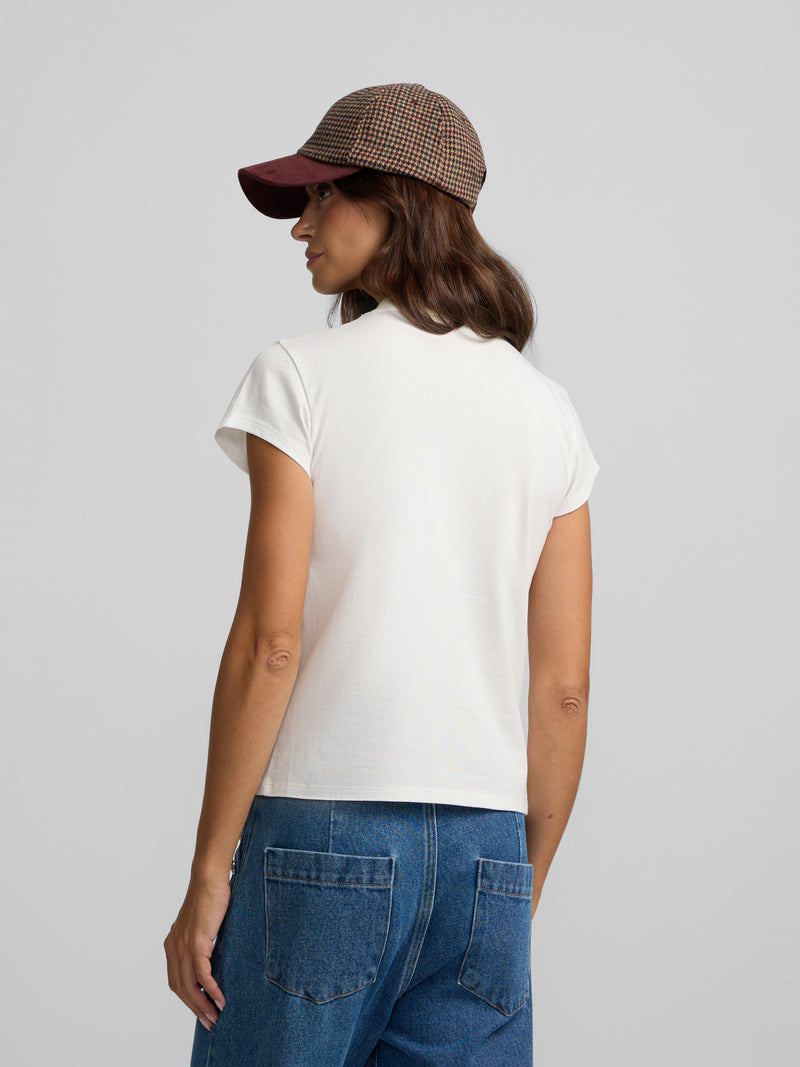 T-shirt femme Silbon varsity écru