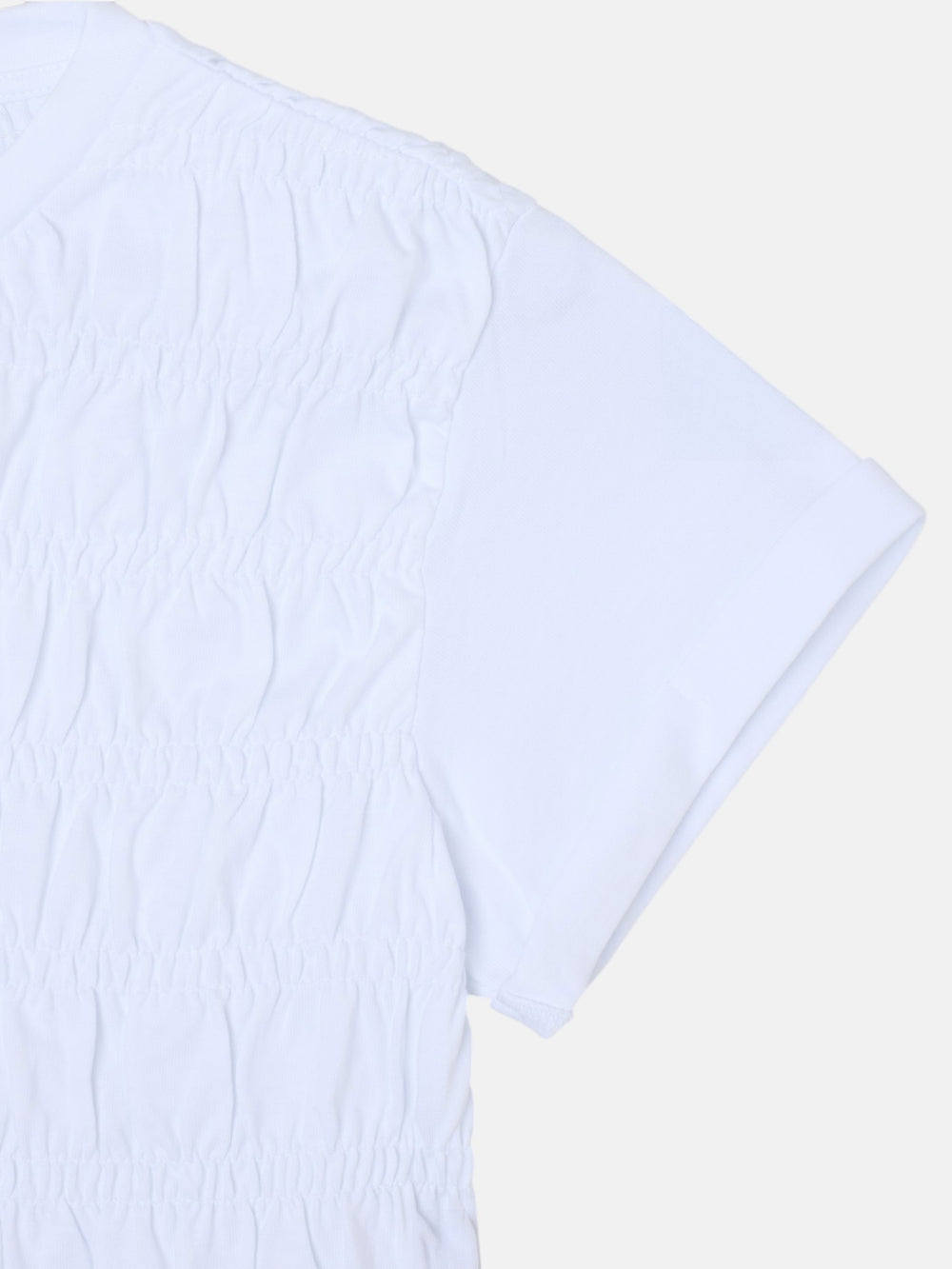 T-shirt femme en maille smock blanche