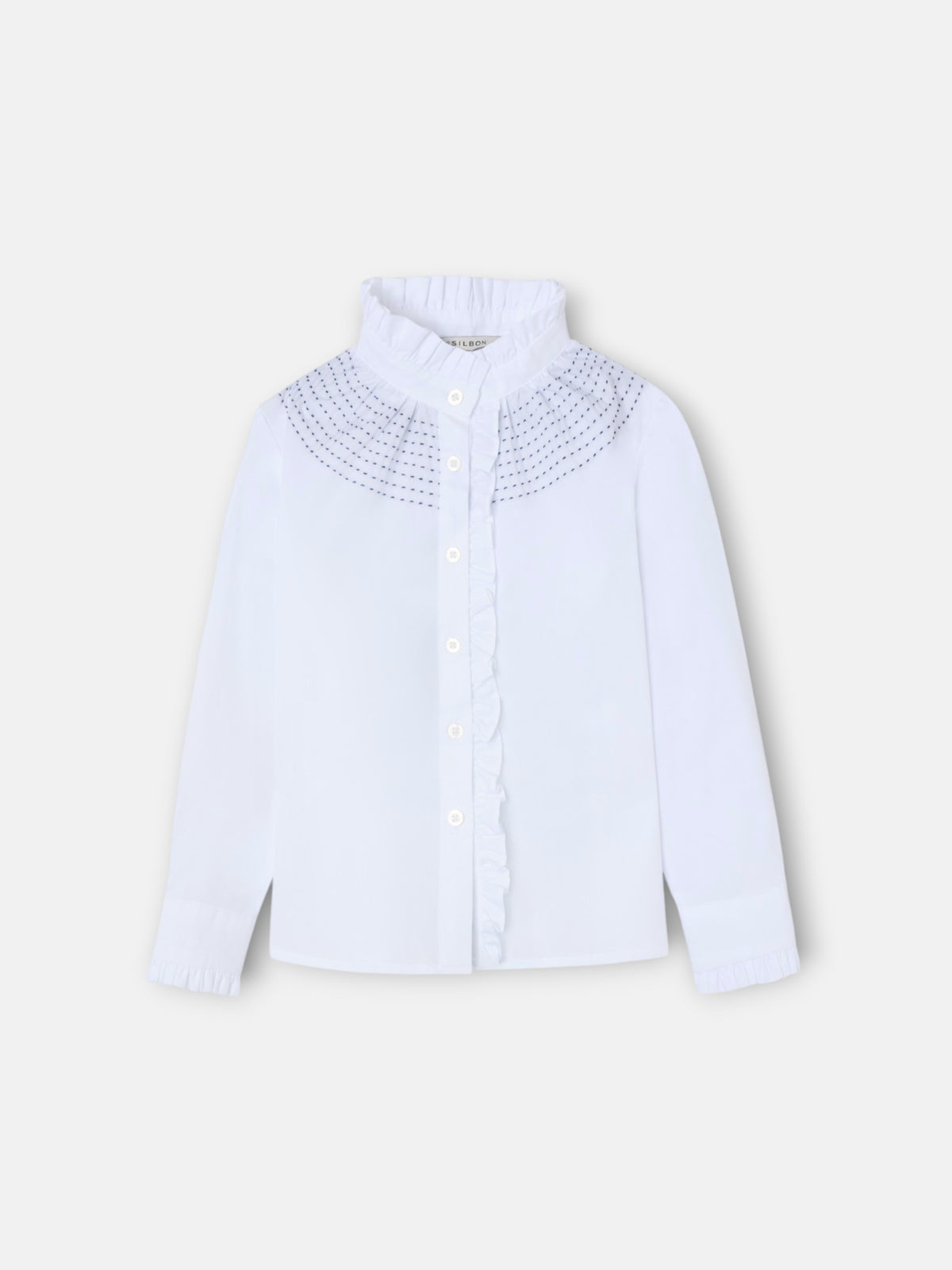 Camisa girl fruncidos blanco
