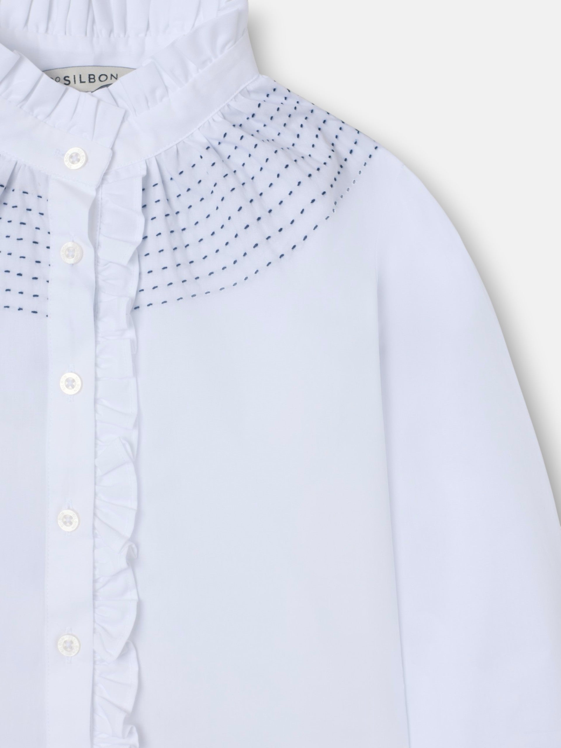 Camisa girl fruncidos blanco