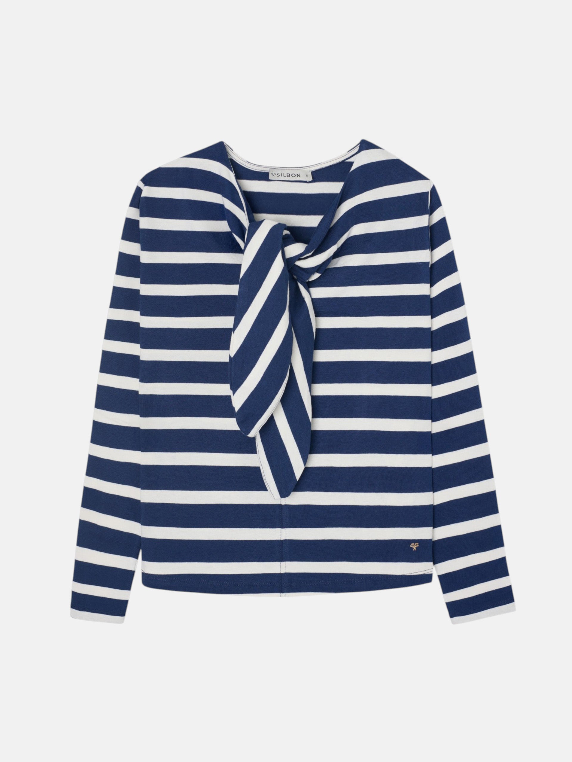 Camiseta woman lazada rayas azul marino