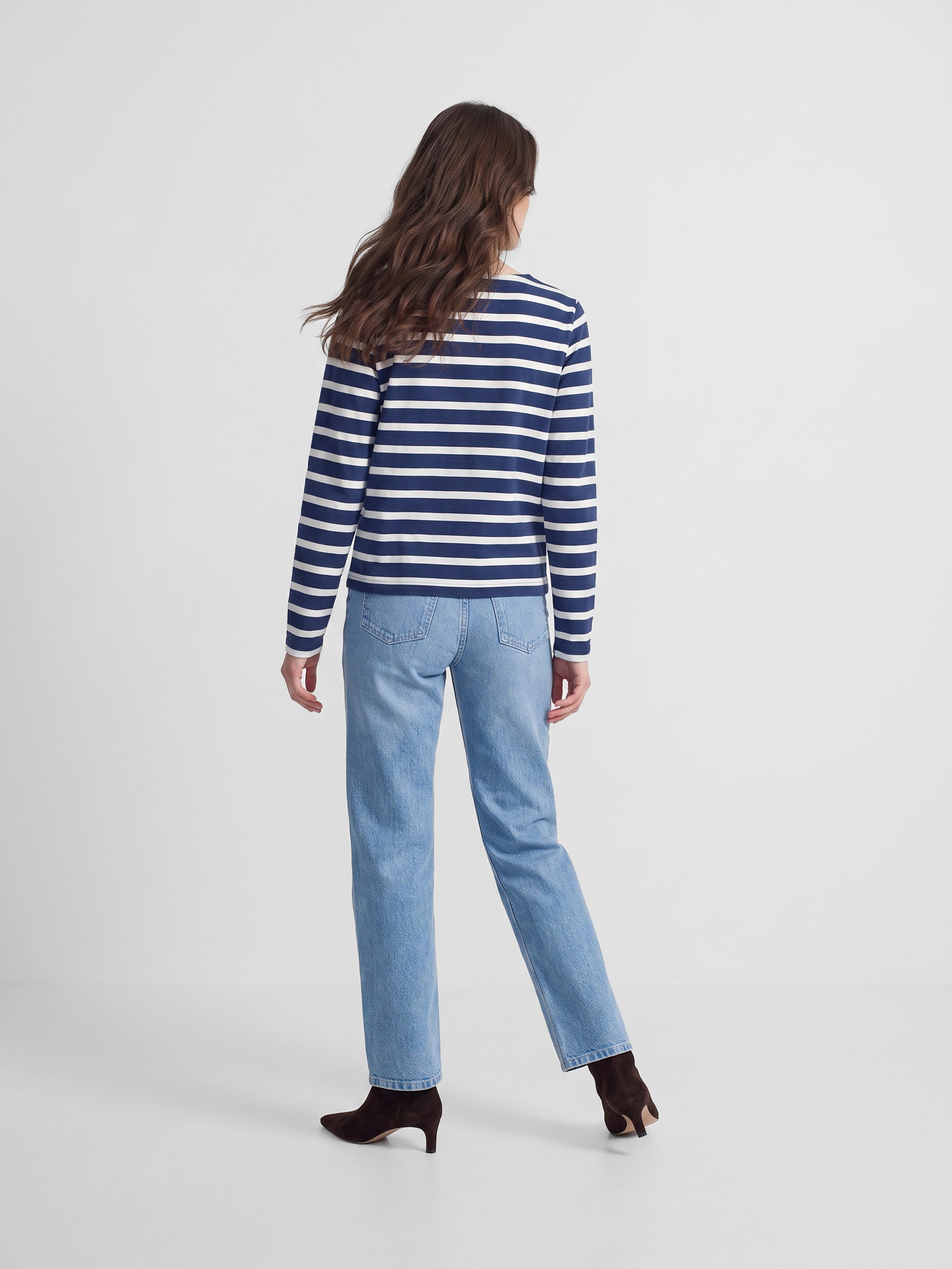 Camiseta woman lazada rayas azul marino