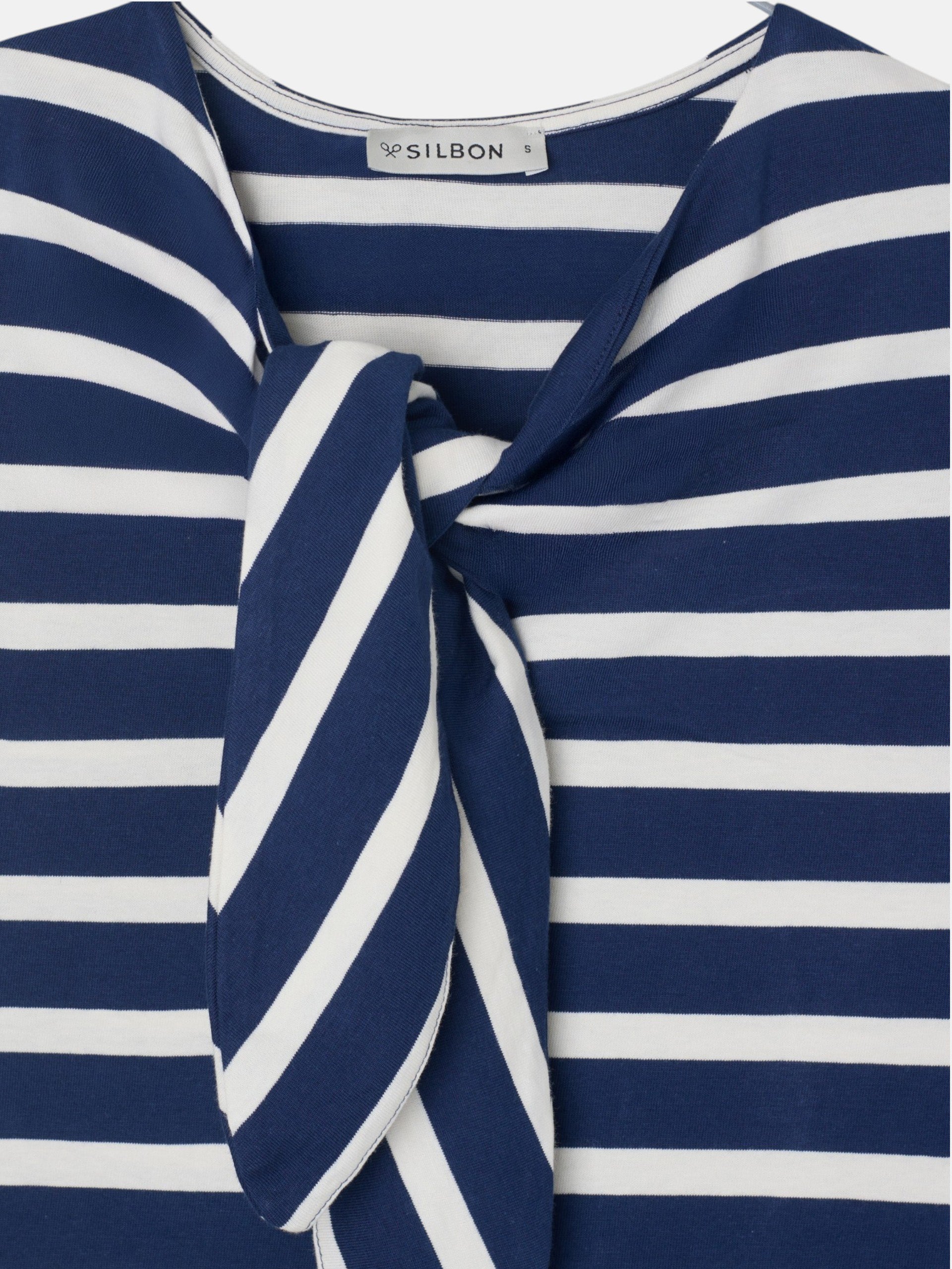 Camiseta woman lazada rayas azul marino