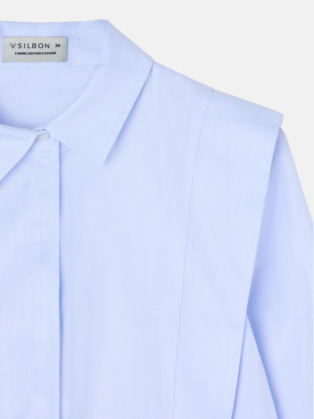 Chemise structurée à chevrons bleu ciel