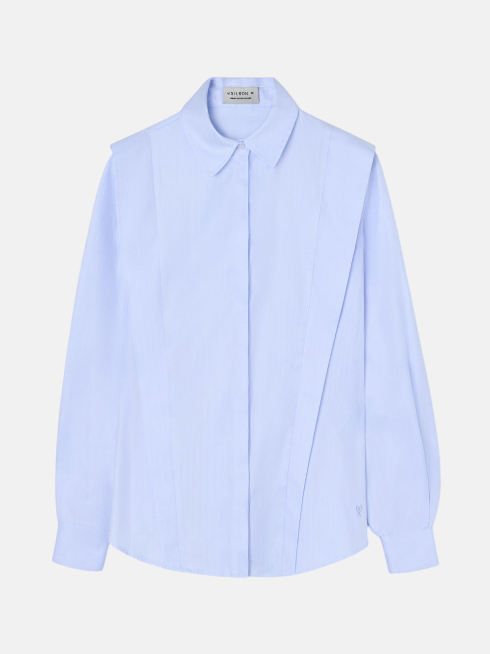 Chemise structurée à chevrons bleu ciel