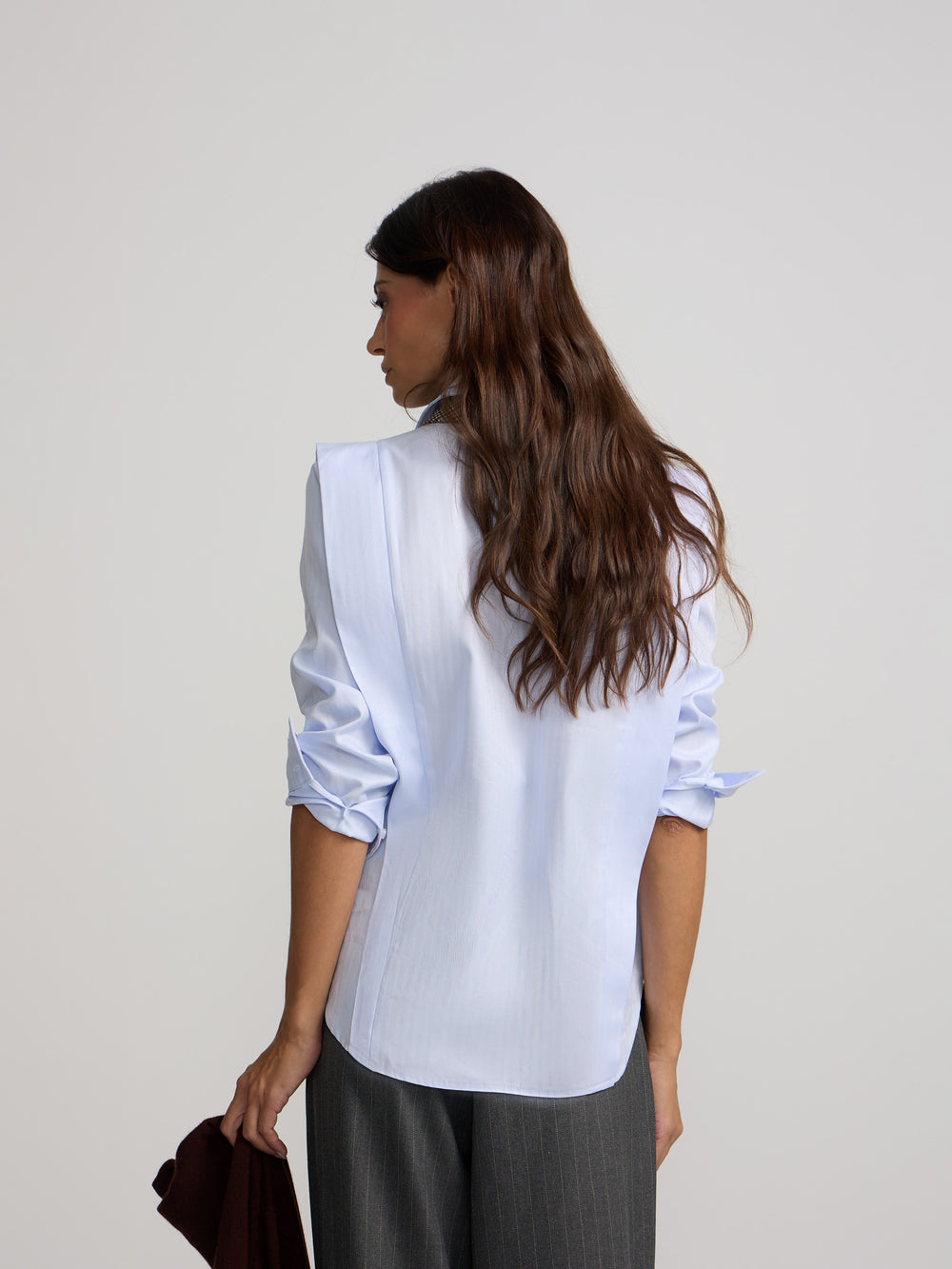 Chemise structurée à chevrons bleu ciel