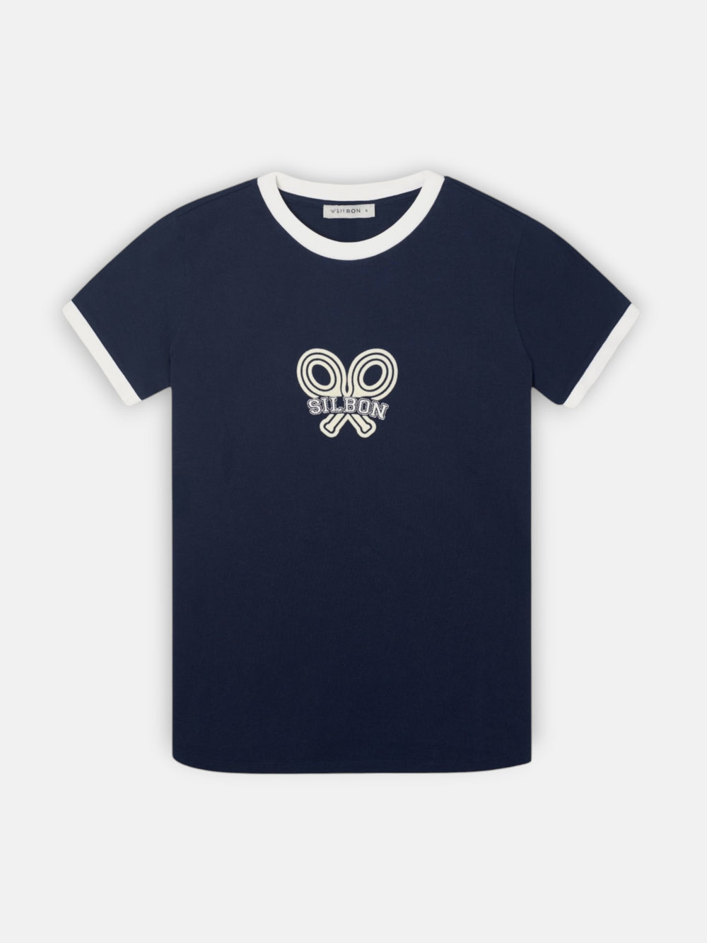 Camiseta woman silbon raqueta contraste azul