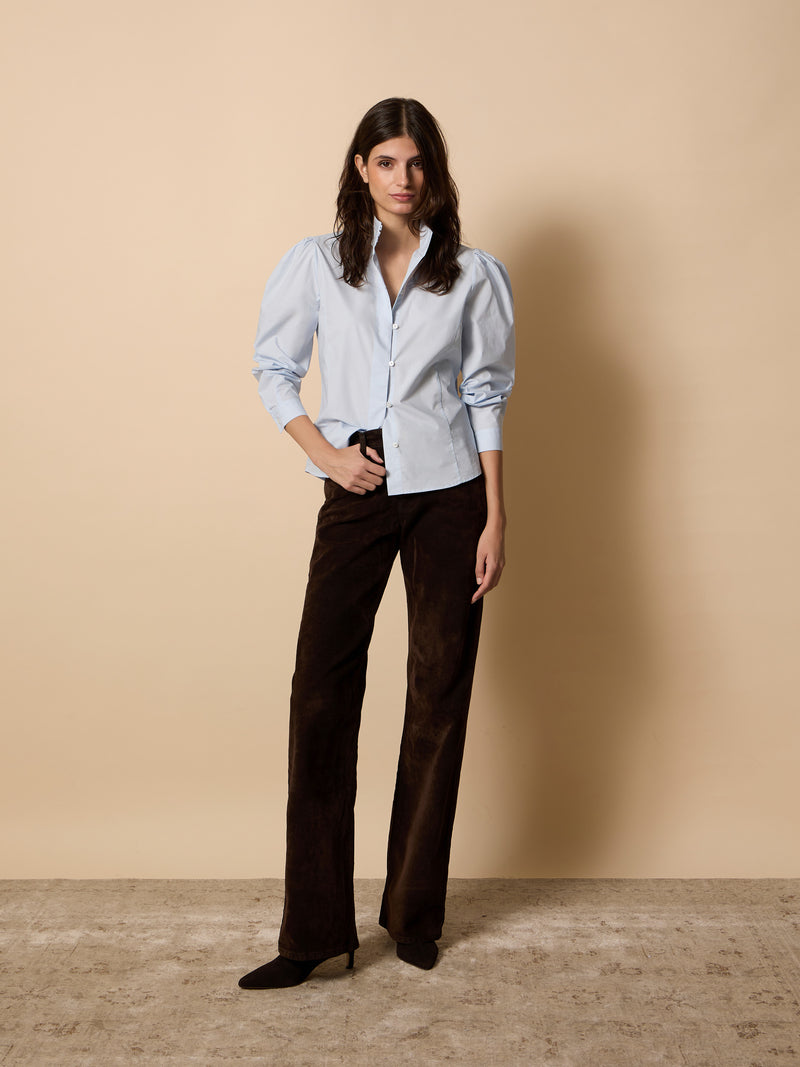 Chemise unique col bleu ciel