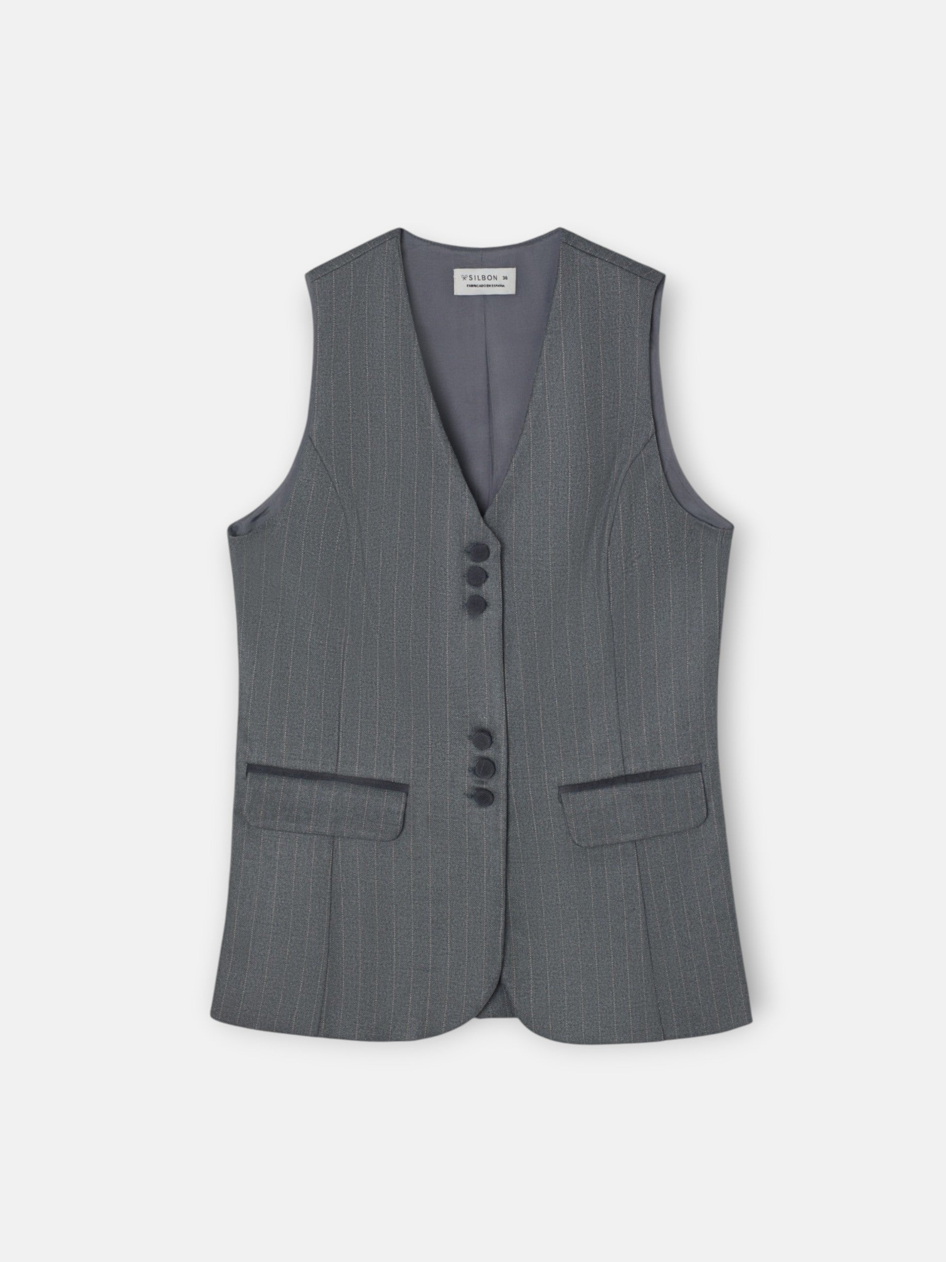 Gilet à rayures diplomatiques gris