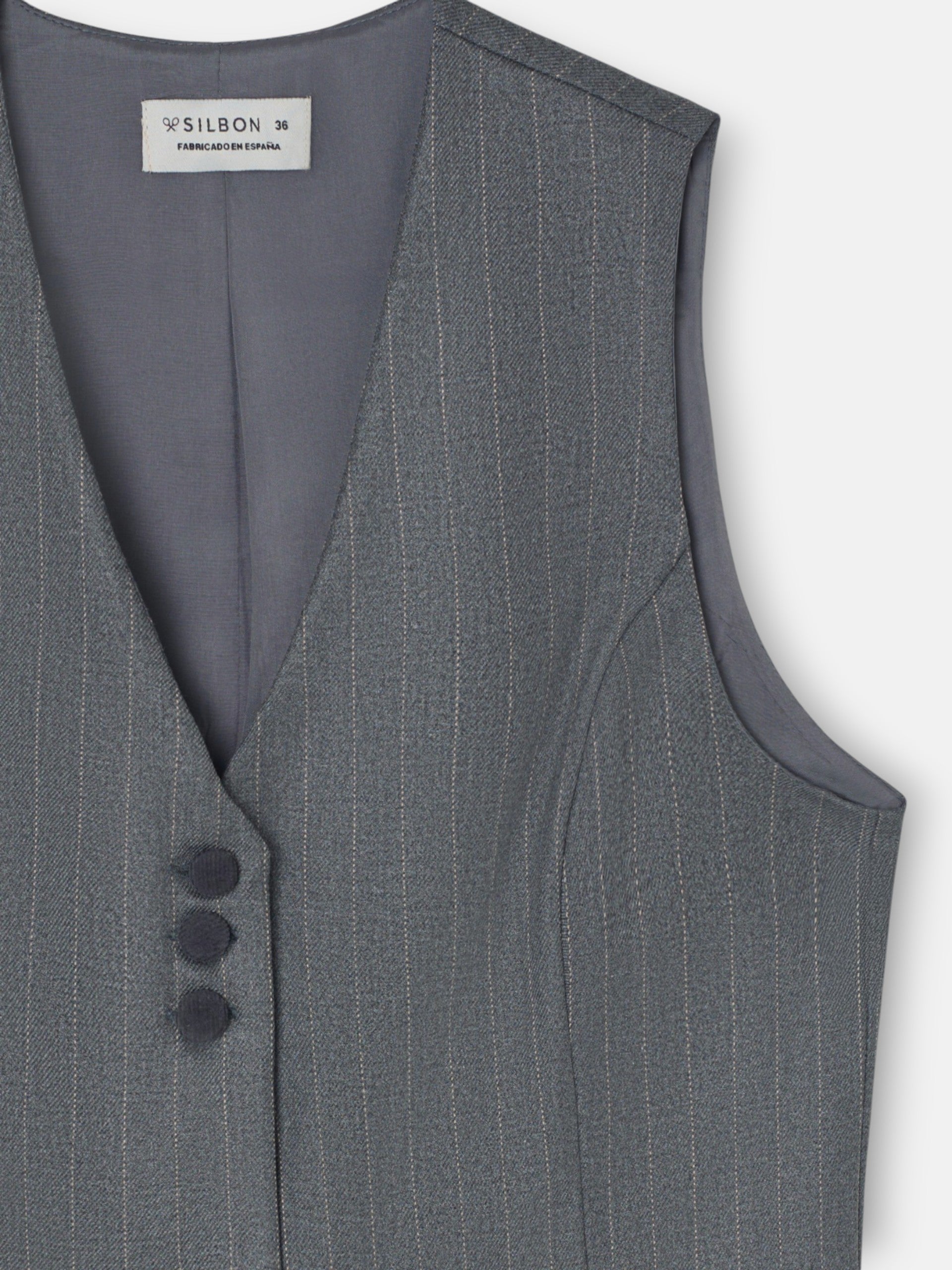 Gilet à rayures diplomatiques gris