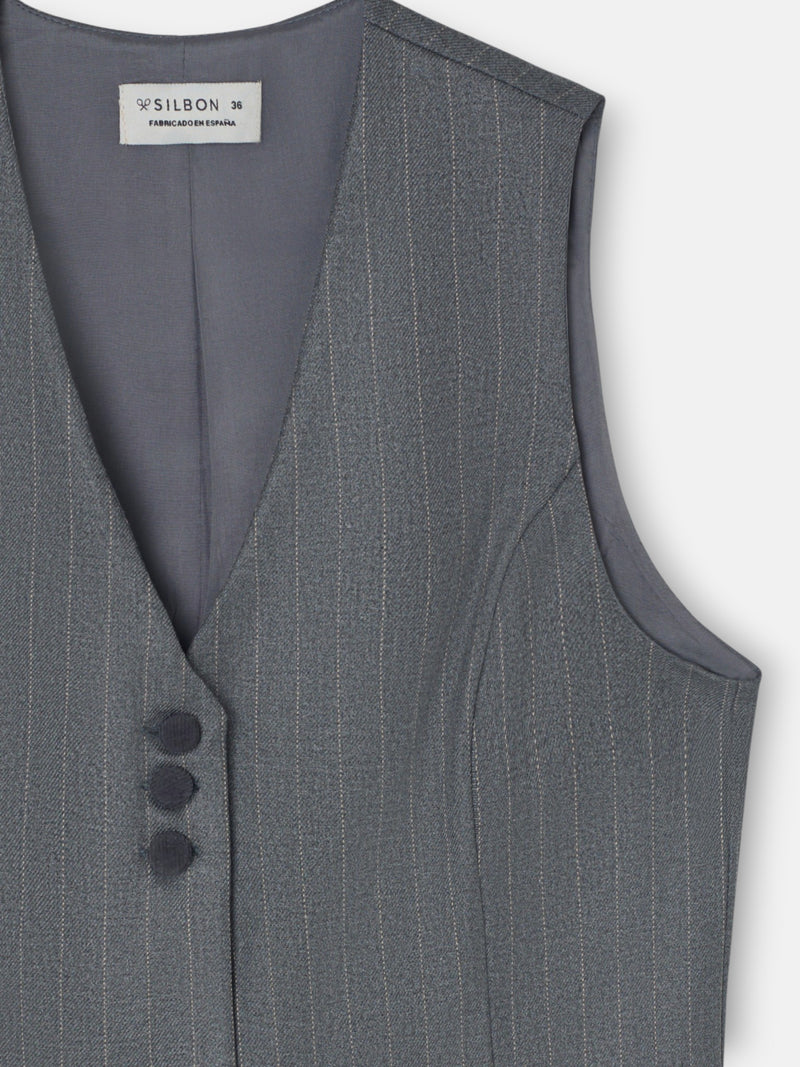 Gilet à rayures diplomatiques gris