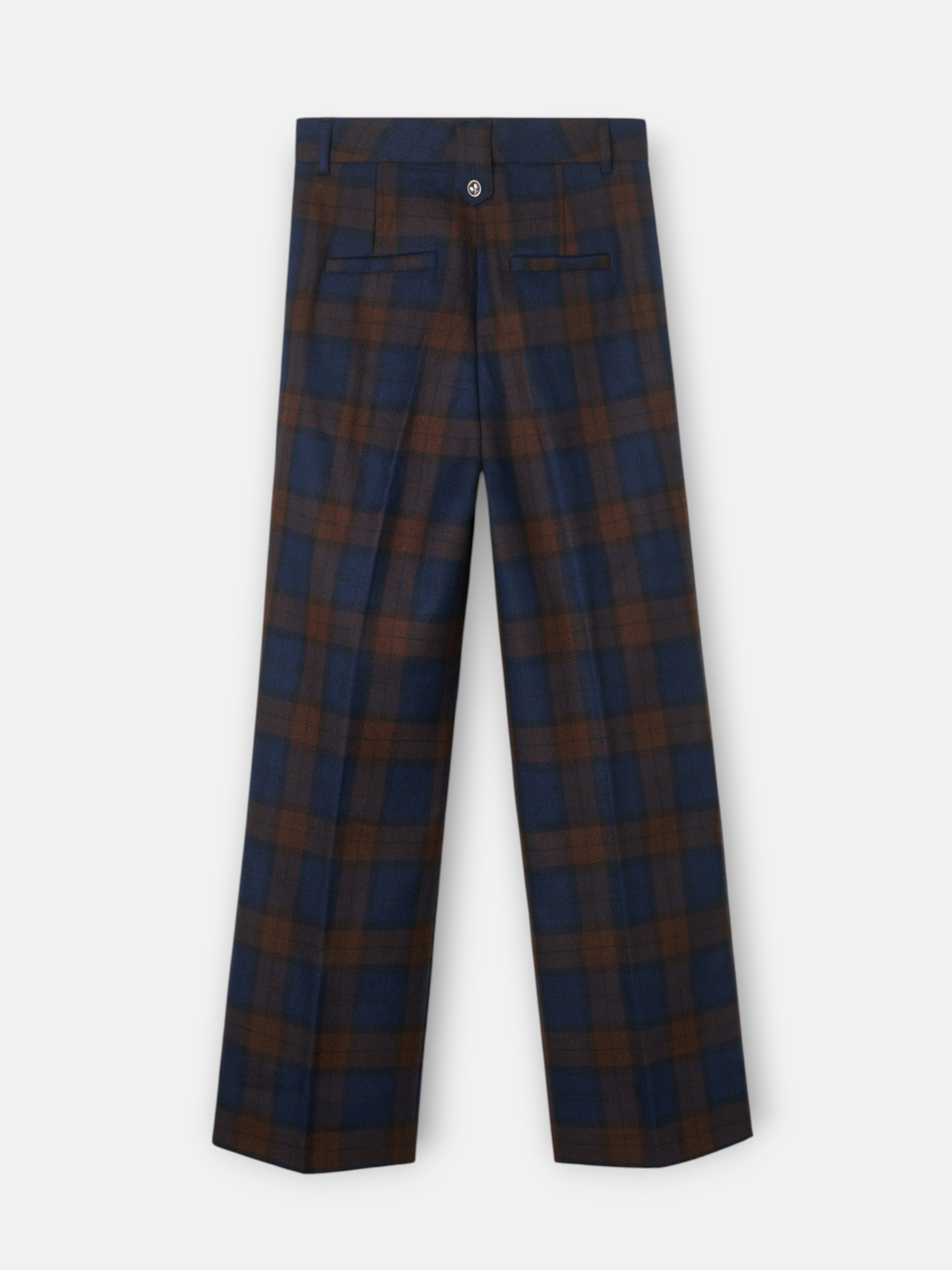 Pantalon cuadros azul marino y marron