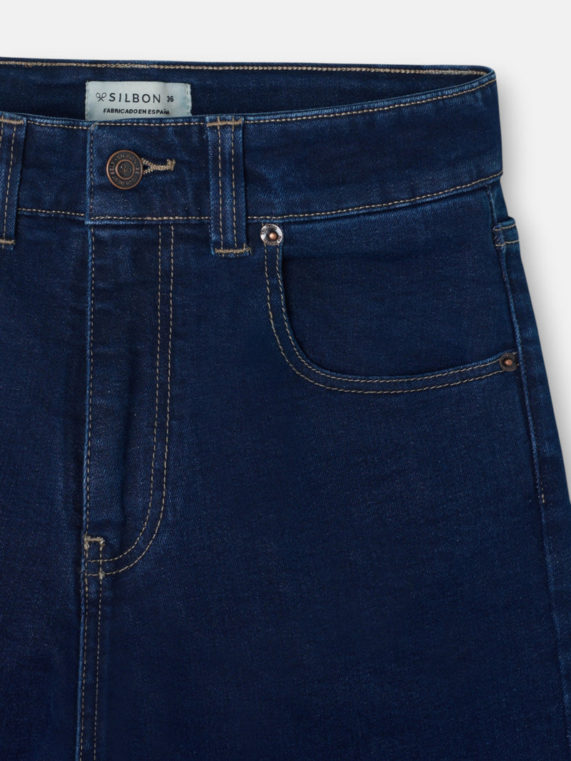 Pantalon flare en denim bleu