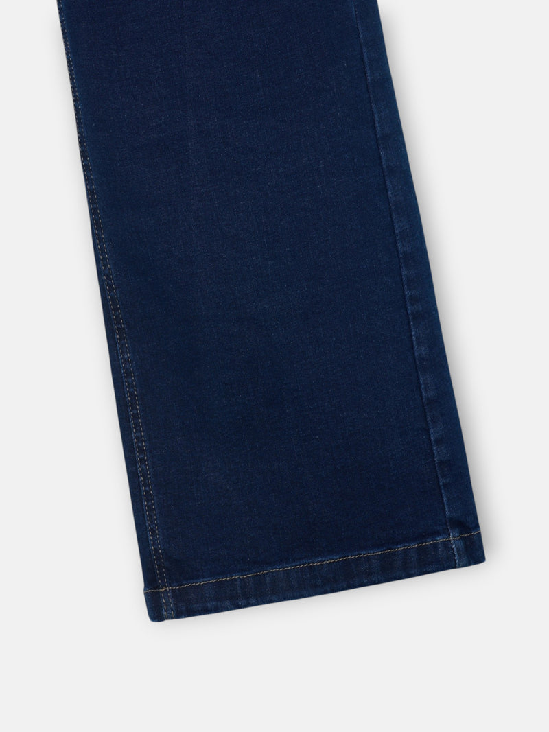 Pantalon flare en denim bleu