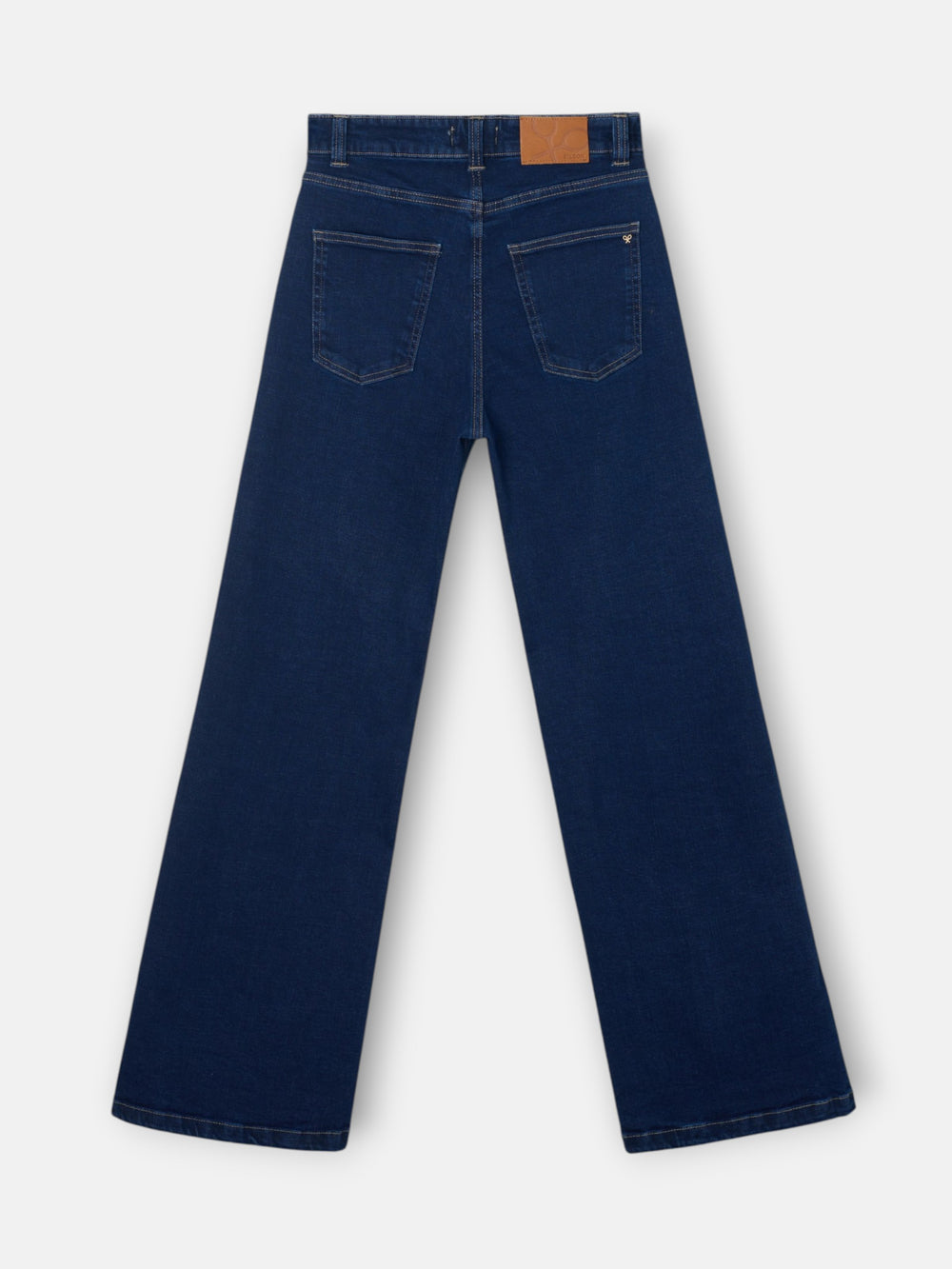 Blue denim flare pants