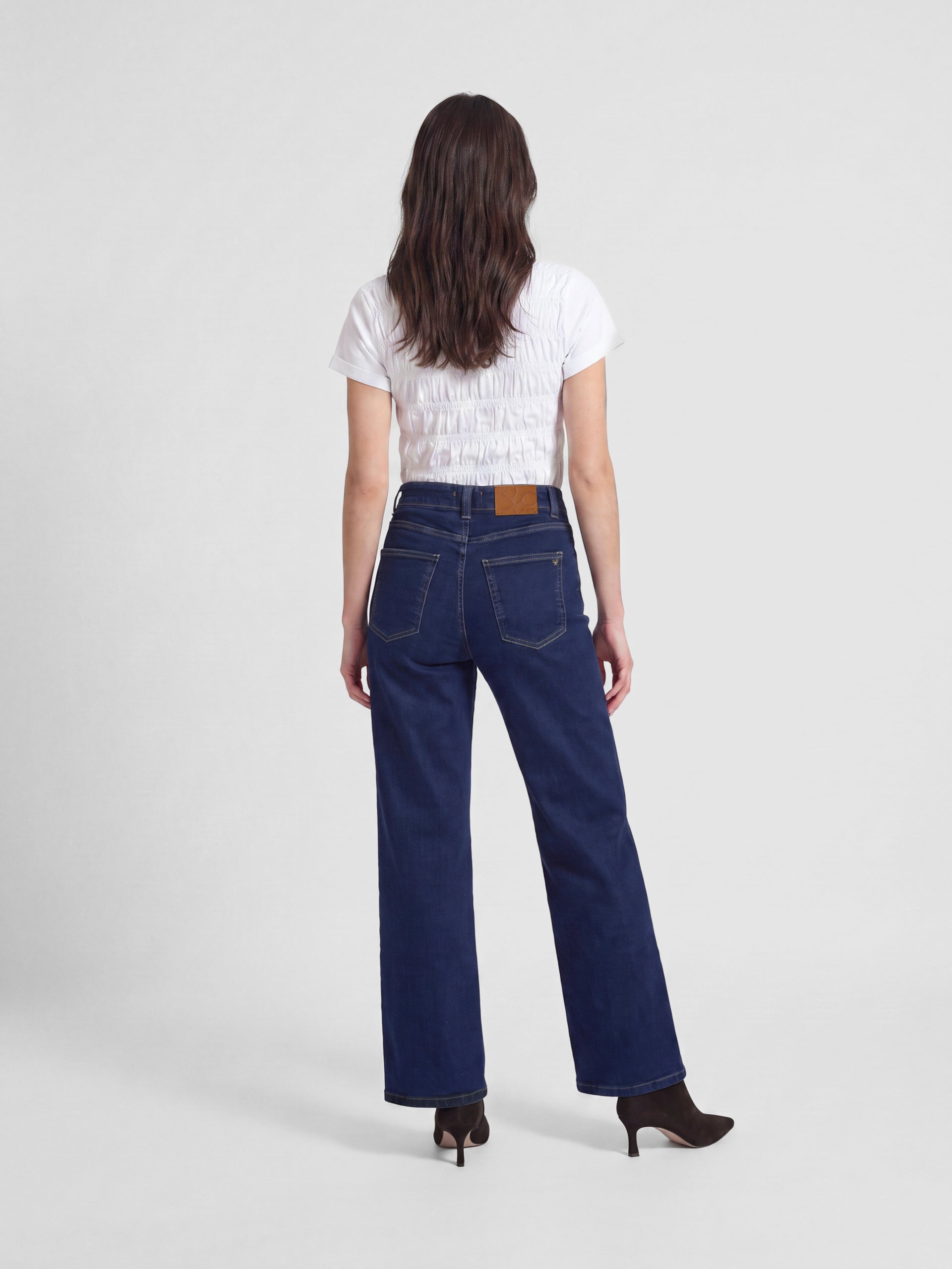 Pantalon flare en denim bleu