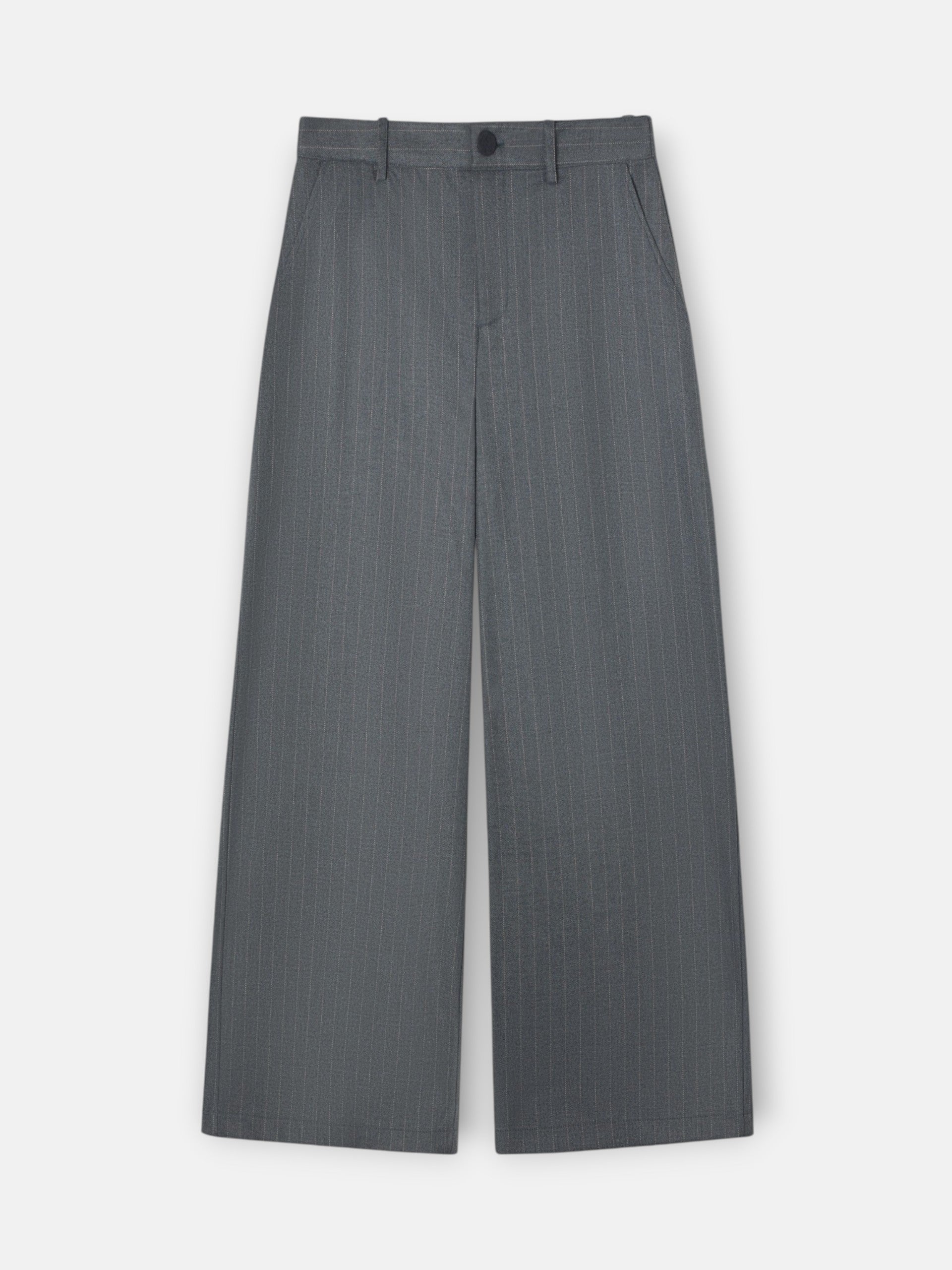Pantalon droit à rayures diplomatiques gris