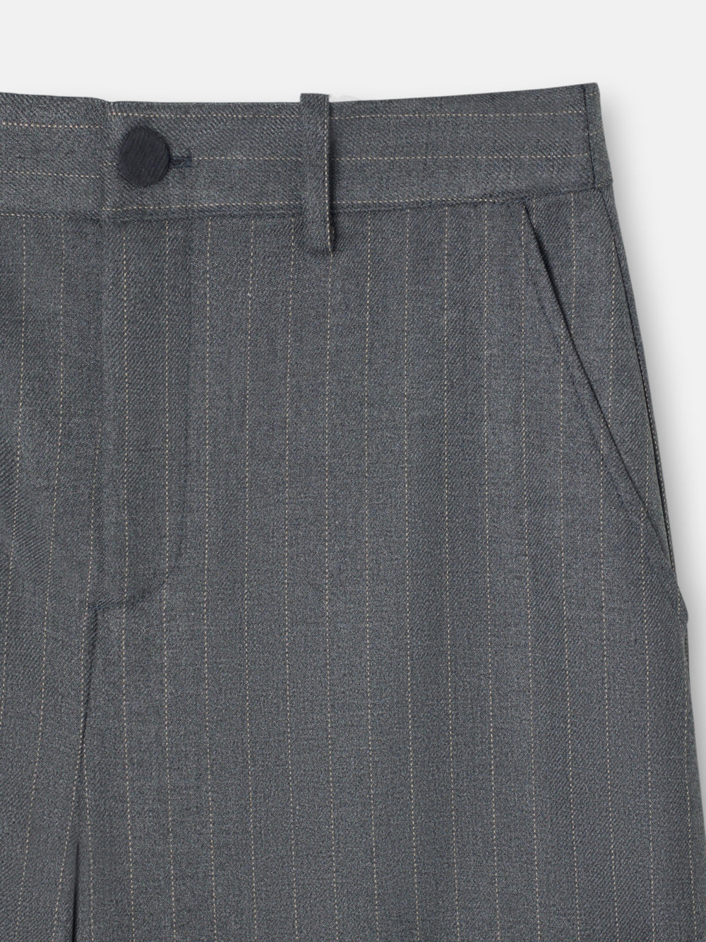 Straight-leg grey pinstripe trousers