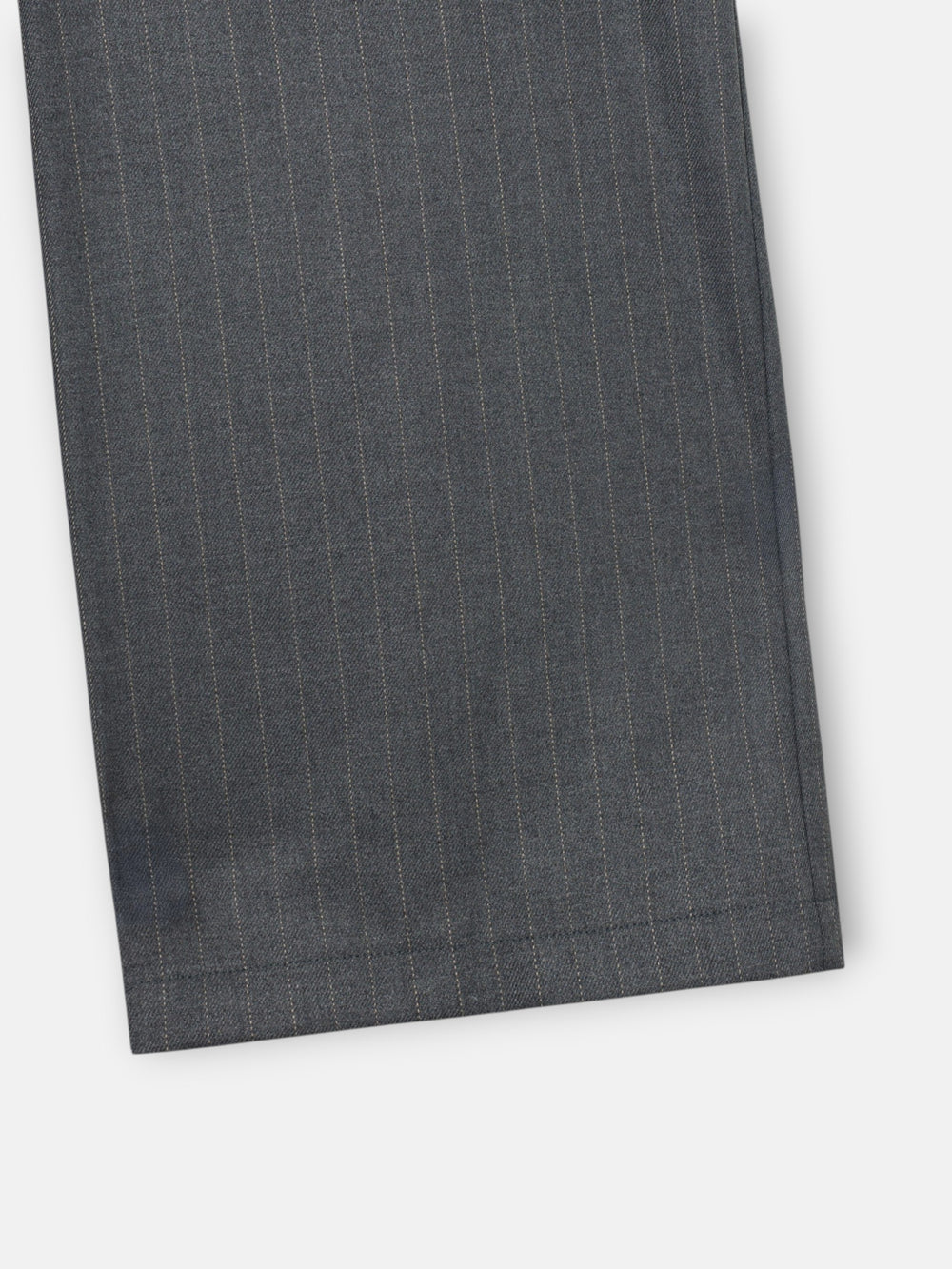 Straight-leg grey pinstripe trousers